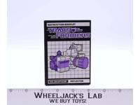 Reflector Action Figure Instruction Manual Booklet 1985 Hasbro G1 Transformers