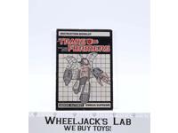 Omega Supreme Action Figure Instruction Manual Booklet 1986 Hasbro G1