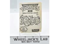 Teenage Mutant Ninja Turtles National Turtle Quiz Jokebook #14 1989 Playmates