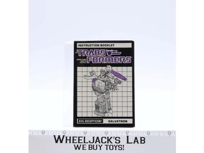 Galvatron Instruction Manual Booklet 1986 Hasbro G1 Transformers