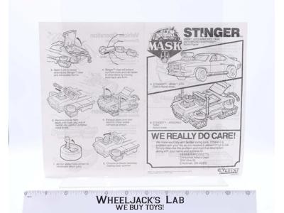 Kenner 1986 M.A.S.K. Stinger Vintage Instruction Manual