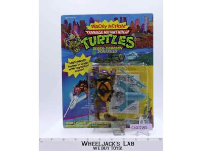 Sewer-Swimmin' Donatello Wacky Action TMNT 1990 Playmates NEW MOSC SEALED