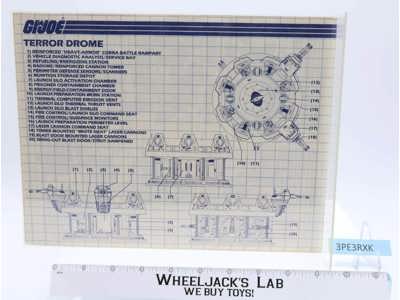 Cobra Terror Drome Blueprint/Instruction Original 1986 GI Joe Vintage