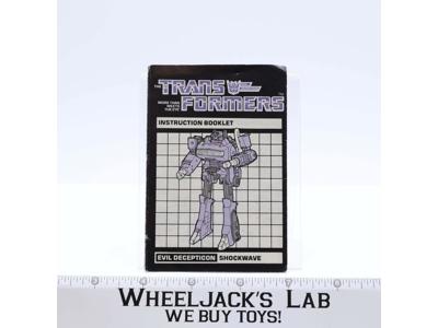 Shockwave Instructions Manual Booklet 1984 Hasbro G1 Transformers