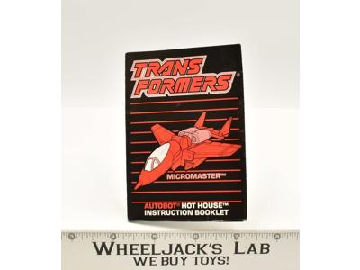Hot House Micromaster Action Figure Instruction Manual 1989 G1 Transformers