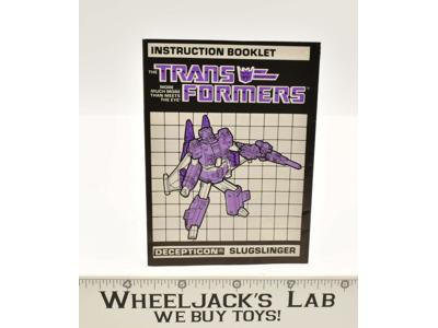 Slugslinger Action Figure Instruction Manual 1987 Hasbro G1 Transformers Vintage