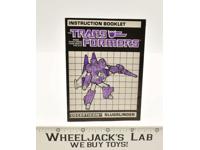 Slugslinger Action Figure Instruction Manual 1987 Hasbro G1 Transformers Vintage