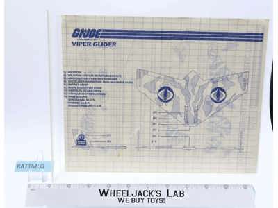 Cobra Viper Glider Instructions/Blueprints G.I. Joe 1983 Hasbro Vintage