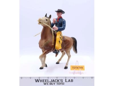 Western Cowboy W/ Horse 1950's Hard Plastic Hong Kong Action Figure