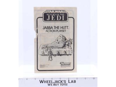 Jabba the Hutt Action Playset Instructions Manual Kenner 1983 Star Wars Vintage