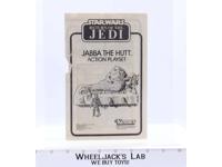Jabba the Hutt Action Playset Instructions Manual Kenner 1983 Star Wars Vintage