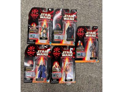 Lot of 5 Star Wars Episode 1 Action Figures NEW SEALED C-3O Watto Sidious Ric