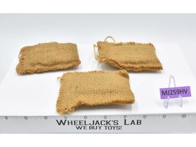 Combat Sand Bag Set of 3 Complete G.I. Joe Hasbro 1964 Vintage 12" Accessory