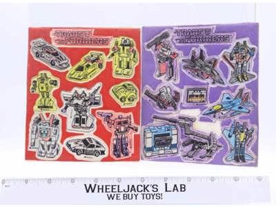 Lot of 2 Color Me Stickers G1 Transformers 1984 Diamond Toy Makers Vilntage