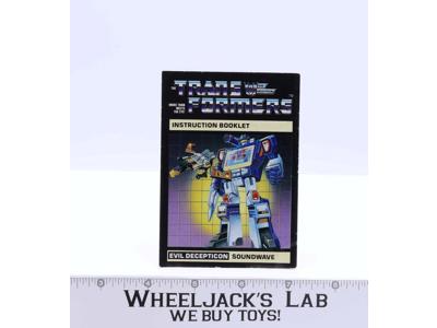 Soundwave Instructions Manual Booklet 1984 Hasbro G1 Transformers