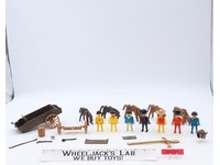 Lot of Western Cowboys Wagon Horses Vintage Playmobil Action Figures