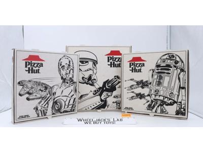 Lot of 3 Star Wars Coloring Box 1997 Pizza Hut Boxes C-3PO R2-D2 Stormtrooper