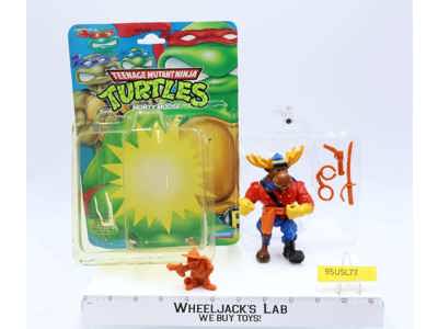 Monty Moose 100% Complete W/Card TMNT 1992 Playmates Vintage Action Figure NEW