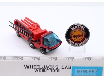The Heavyweights Red Fire Engine w/ Button Hot Wheels 1969 1970 Mattel Redline
