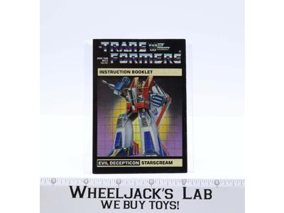 Starscream Instructions Manual Booklet 1985 Hasbro G1 Transformers