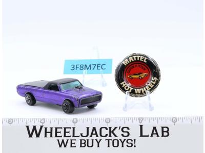 Custom Fleetside Purple WITH BUTTON Hot Wheels Mattel 1968 Redline Vintage RL