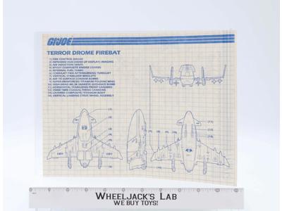 Cobra Terror Drome Firebat Blueprint/Instruction Original 1986 GI Joe Vintage