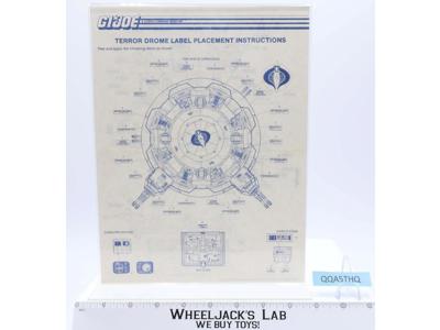 Cobra Terror Drome Label Blueprint/Instruction Original 1986 GI Joe Vintage