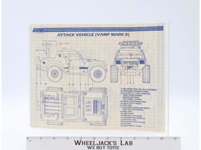 Attack Vehicle (Vamp Mark II) 1984 ORIGINAL Instructions/ Blueprints G.I. Joe