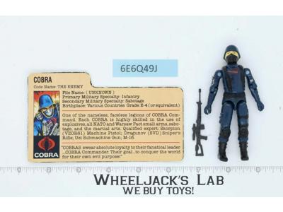 Cobra V1 Straight Arms 100% Complete G.I. Joe 1982 Hasbro Vintage Action Figure