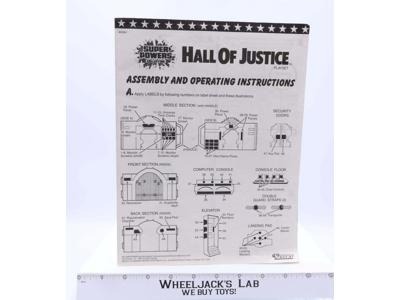 Hall of Justice Playset  Assembly and Operating Instructions Super Powers 1985