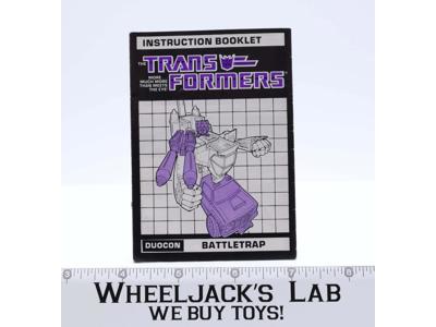 Battletrap Instructions Manual Booklet 1985 Hasbro G1 Transformers Vintage