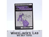Battletrap Instructions Manual Booklet 1985 Hasbro G1 Transformers Vintage
