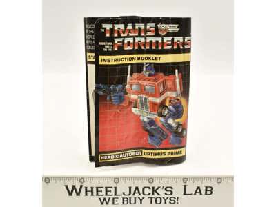 Optimus Prime Action Figure Instruction Manual Booklet 1985 G1 Transformers
