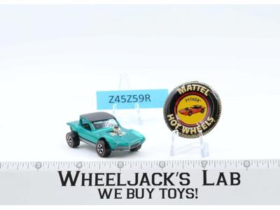 Python Aqua 1968 Redline Hot Wheels Mattel Vintage WITH BUTTON