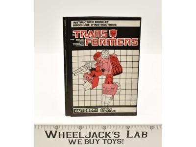 Joyride Instruction Manual Booklet 1987 Hasbro G1 Transformers Action Figure