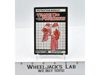 Slapdash Action Figure Instruction Manual Booklet 1988 Hasbro G1 Transformers