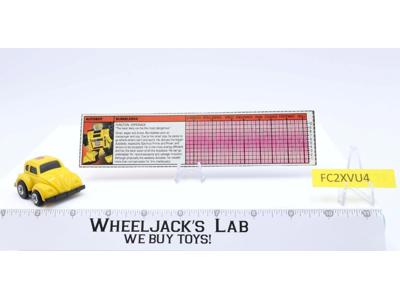 Bumblebee Yellow 100% Complete CIRCLE STAMP Vintage 1984 G1 Transformers Figure