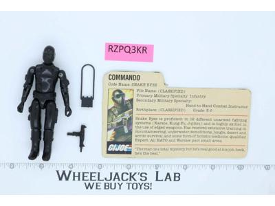 Snake Eyes V1 STRAIGHT ARM 100% Complete 1982 G.I. Joe Hasbro Vintage Figure
