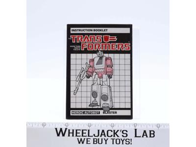 Blaster Figure Instruction Manual Booklet 1985 G1 Transformers