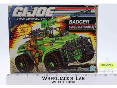 Badger 100% Complete W/Box GI Joe 1990 Hasbro Action Figure Vehicle