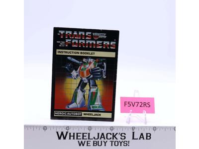 Wheeljack Instruction Manual Booklet 1985 Hasbro G1 Transformers Action Figure