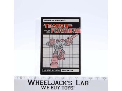 Perceptor Instruction Manual Booklet 1985 Hasbro G1 Transformers