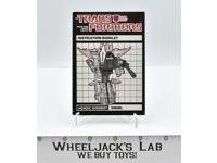 Snarl Action Figure Instruction Manual Booklet 1985 Hasbro G1 Transformers