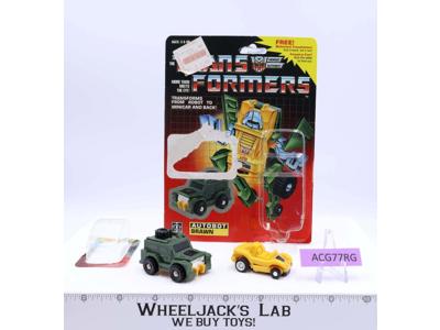 Brawn W/ Minispy 100% Complete W/CARDBACK & BUBBLE G1 Transformers Figures