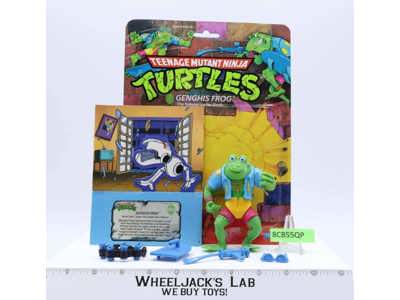 Genghis Frog W/Pop Up Display Card 100% Complete TMNT 1989 Playmates Figure