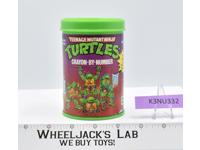 TMNT Crayon by Number Set 32 Crayons Container Sharpener Rose Art 1990 Mirage