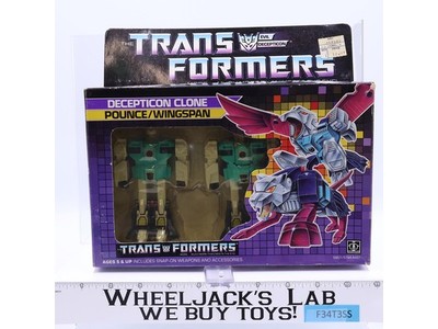 Pounce & Wingspan W/BOX & INSERT 100% Complete Vintage G1 Transformers Figure
