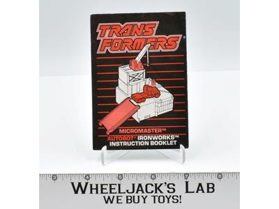 Ironworks Action Figure Vintage Instruction Manual 1988 Hasbro G1 Transformers