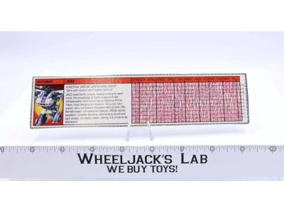 Jazz Action Figure Tech Spec 1985 Vintage Hasbro G1 Transformers