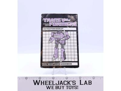Shockwave Instructions Manual Booklet 1984 Hasbro G1 Transformers